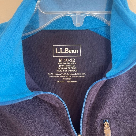 L.L. Bean Kids Blue Navy Fleece Sweatshirt Top Sweater Medium 10-12 LL Children - Picture 5 of 5